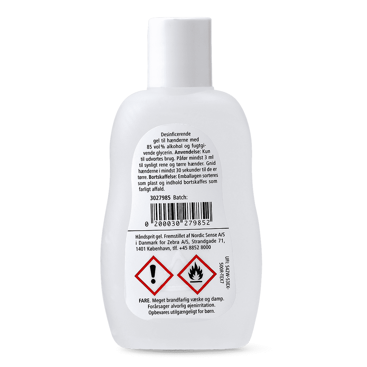 Håndsprit gel 85% alkohol. 80ml.